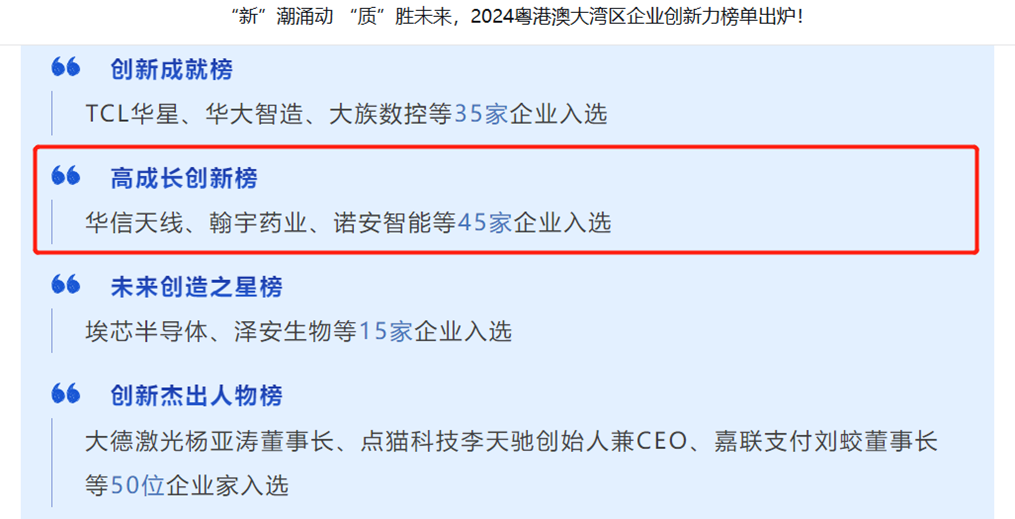 完美世界电竞官方网站入选粤港澳大湾区企业创新力榜单